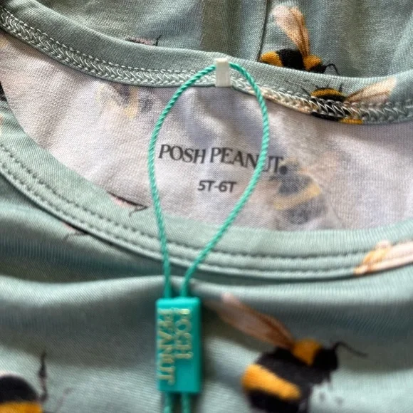 NEW Posh Peanut BEES 2pc Pajamas Shorts Set Size 5-6 Bamboo - Picture 7 of 8